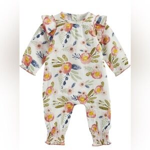 Mud Pie Floral Kids Bodysuit - Pink, Yellow, Green